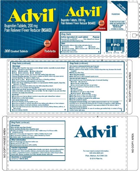 Advil Bottle Label