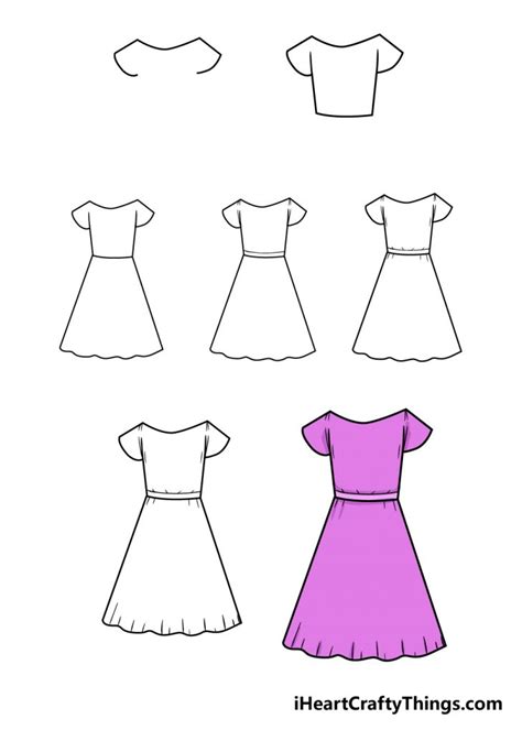 Simple Dress Drawing Step By Step : Draw Dress | Bocamawasuag