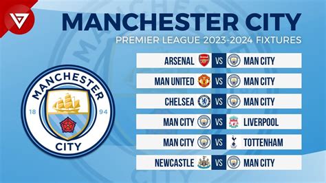 MANCHESTER CITY FIXTURES PREMIER LEAGUE 2023/24 | EPL Fixtures 2023-24 ...