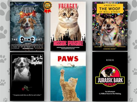 Personalised Pet Movie Poster, Custom Pet Portrait, Dog Movie Poster ...