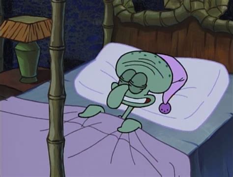 Squidward Spongebob Sleeping Meme - In this image, squidward lays in ...