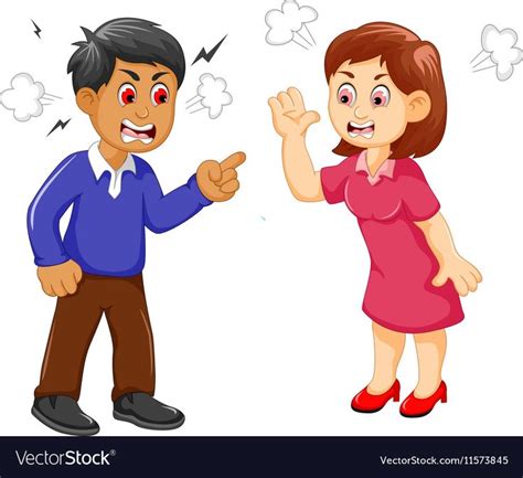 Cartoon father and mother arguing Royalty Free Vector Image | Cartoon ...