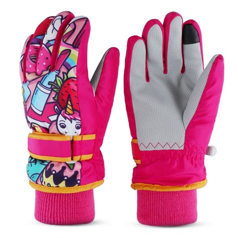 Kids Winter Warm Gloves Children Windproof Snow Gloves Boys Girls Water ...