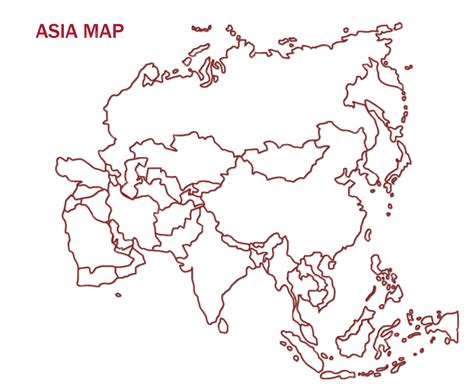 Premium Vector | Blank map of Asia printable outline map of asia