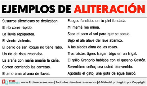 Ejemplos de Aliteración