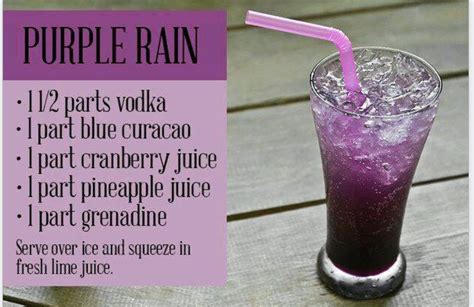 Purple Rain Liquor Drinks, Boozy Drinks, Cocktail Drinks, Alcoholic ...