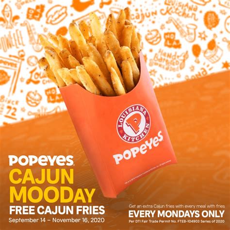 Great deals on Burgers and Free Cajun Fries with Popeyes' Monday and ...