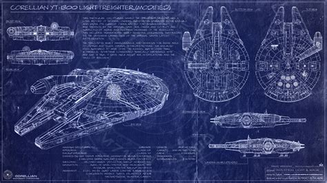 ArtStation - Millenium Falcon Blueprint (Star Wars:A new Hope)