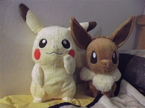 Pikachu and Eevee (Plush Version) by smittywerbenjagerma on DeviantArt