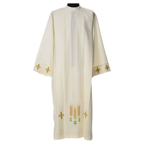 Catholic Alb with Shoulder Zippler in polyester with wheat, | online ...