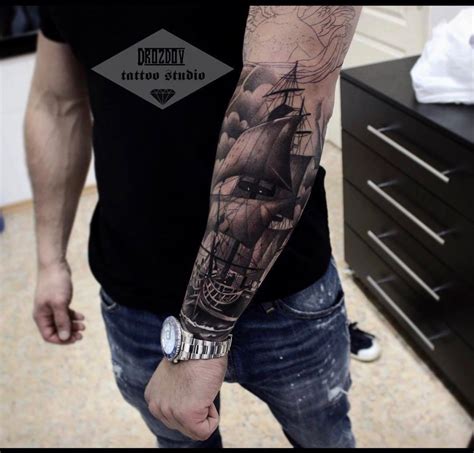 Ship Tattoo Sleeve