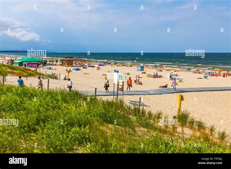 Swinoujscie, Poland - July 7, 2014: Crowded Baltic beach on Usedom ...