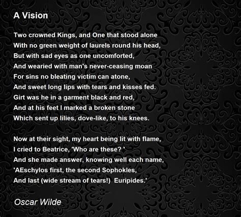 A Vision - A Vision Poem by Oscar Wilde