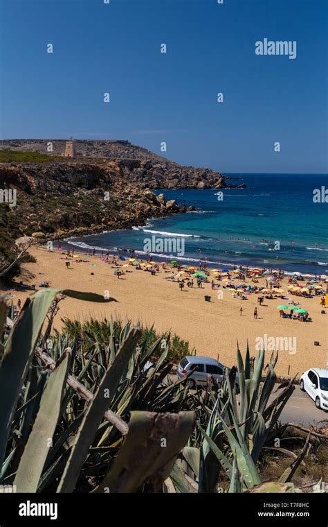 Malta, Malta, Golden Bay Stock Photo - Alamy