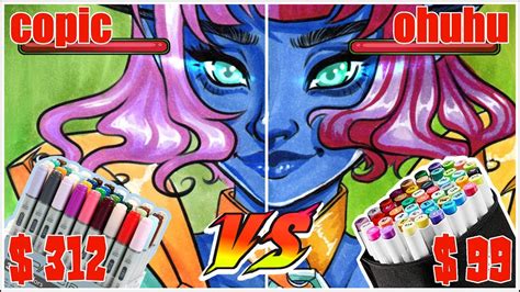 Ohuhu Brush Markers vs Copic Brush Markers - Marker Review - YouTube