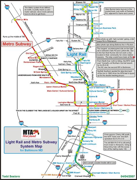 Baltimore Metro Subway Stations