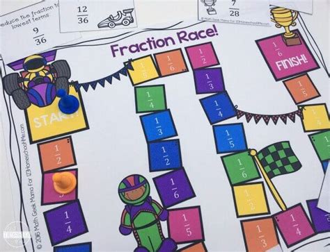 FREE FREE Printable Fraction Board Math Games