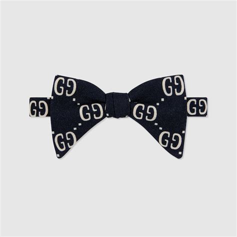 Navy / White Wool Silk Children's GG Bow Tie | GUCCI® US