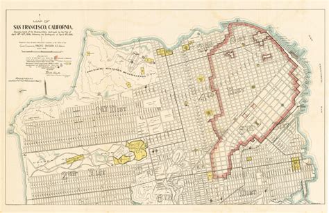 Antique Map San Francisco Fire 1906 : nwcartographic.com – New World ...