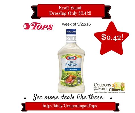 Tops Coupon Deal: Kraft Salad Dressing Only $0.42