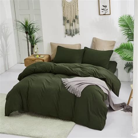 CLOTHKNOW Army Green Comforter Set Full Green Bedding Comforter Sets ...