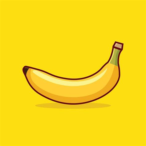 Banana Vector Icon Art Illustration. Flat Cartoon Style isolated ...