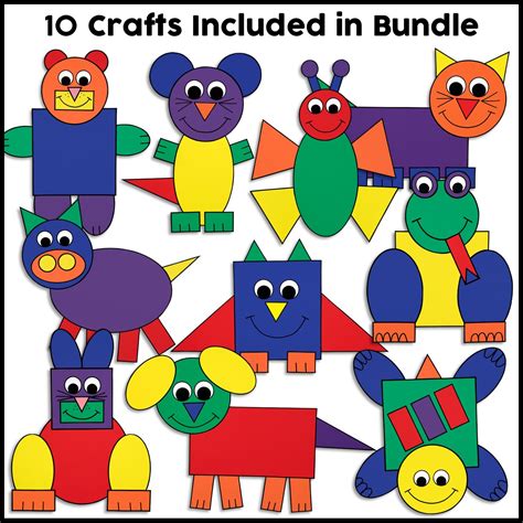 Shape Animals Craft Bundle 1 & 2 - Crafty Bee Creations