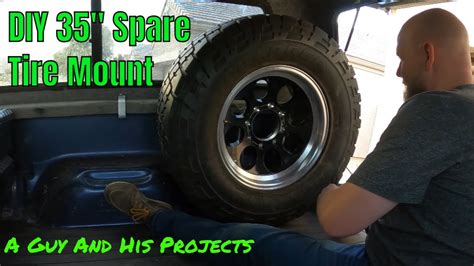 Truck Bed Spare Tire Mount for 35" or bigger tires - YouTube