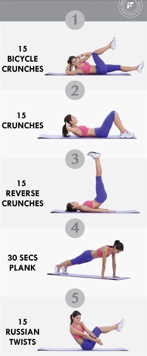 Bicycle crunches and reverse crunches | Crunches workout, Workouts for ...