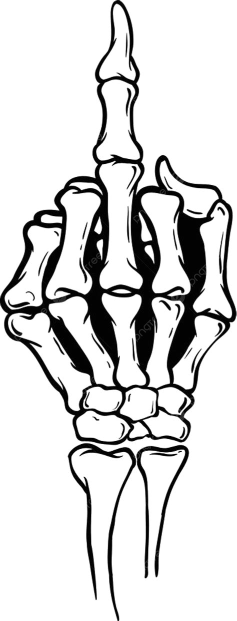 Skeleton Middle Finger Clipart Hd PNG, Skeleton Shows Middle Finger ...