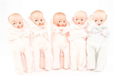 Three Sets of Vintage Fischer Quintuplets Baby Dolls | EBTH