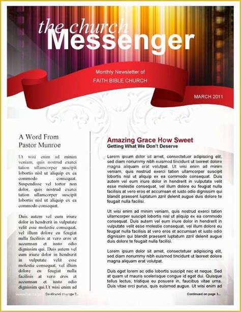 Free Church Newsletter Templates Of Colors Church Newsletter Template ...