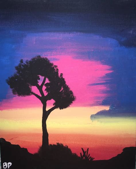 Tree At Sunset Painting by Bethany Perdue | Saatchi Art