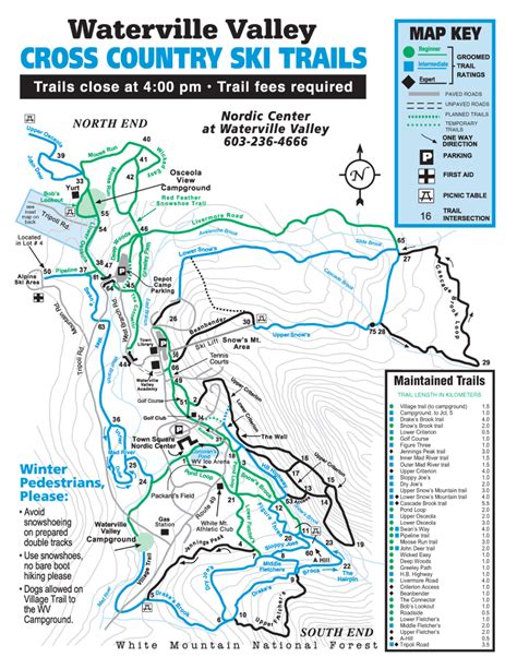 Waterville Valley Nordic Trail Map - Waterville Valley NH • mappery