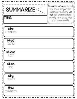 5W's + 1H Summarizing Graphic Organizers by High Heel Teacher | TpT