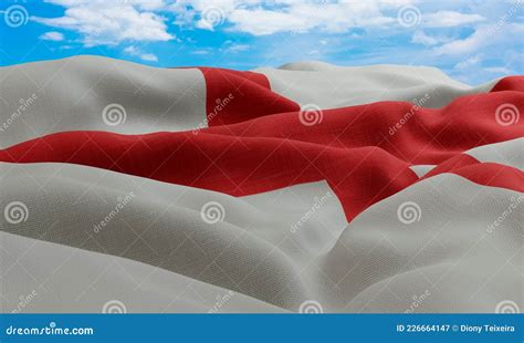 England Flag in the Wind. Realistic and Wavy Fabric Flag Stock ...