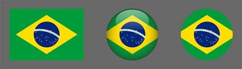 Premium Vector | Brazil flag set collection vector