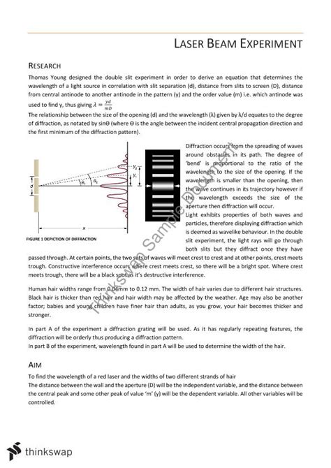 WACE Physics Laser Beam Investigation | Physics - Year 12 WACE | Thinkswap