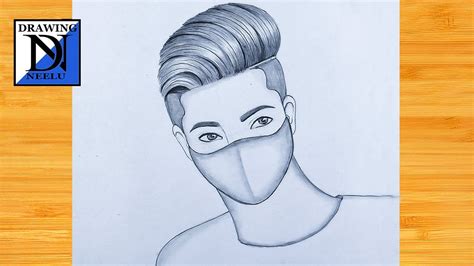 How to draw a Boy with Mask | Pencil sketch for beginner | Easy drawing ...