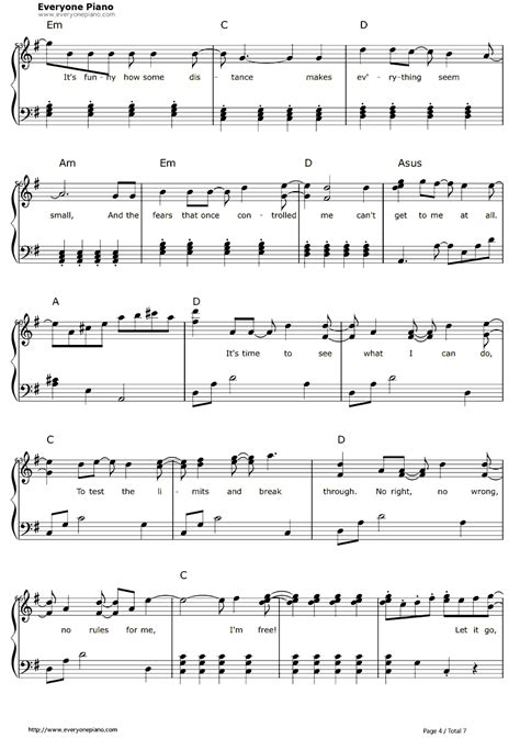 Free Let It Go Easy Version-Frozen Theme Sheet Music Preview 4 Frozen ...