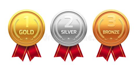 Vector Achievement Badges - Gold, Silver, Bronze Stock Vector ...