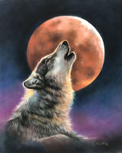 Howling Wolf with Blood Moon – Kay Witt