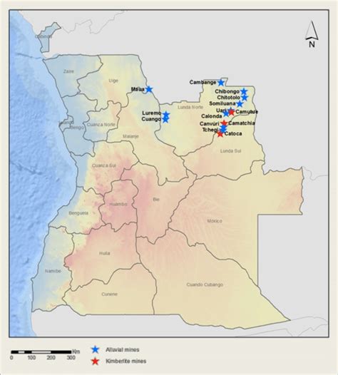 ­-Active diamond mines in Angola. | Download Scientific Diagram