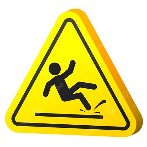 3d Slippery Warning Icon, Slippery Warning Icon, Fall Warning, Caution ...