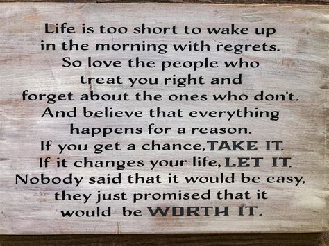 Life is Too Short to Wake up With Regrets Inspirational - Etsy | Life ...