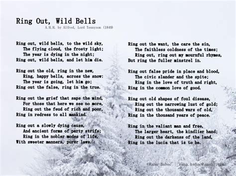 Ring Out, Wild Bells by Alfred, Lord Tennyson