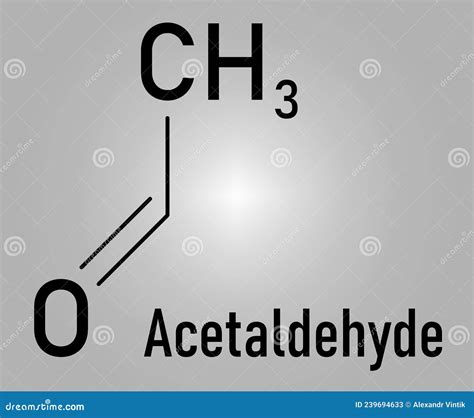 Acetaldehyde or Ethanal Molecule, Chemical Structure. Skeletal Formula ...