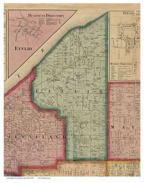 Euclid, Ohio 1858 - Copy C - Old Town Map Custom Print - Cuyahoga Co ...