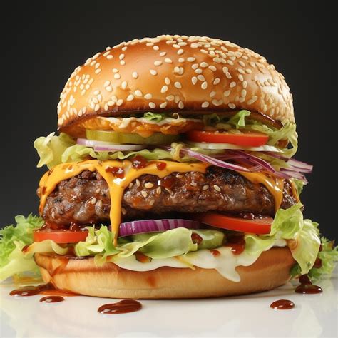 Premium AI Image | burger food on white background