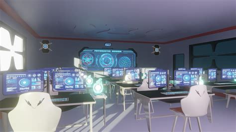 ArtStation - Futuristic classroom.